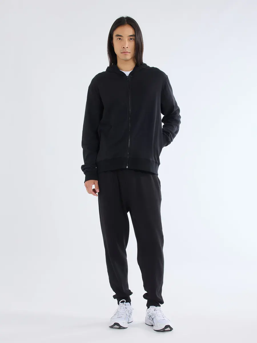 Zipped hoody sweater BLACK