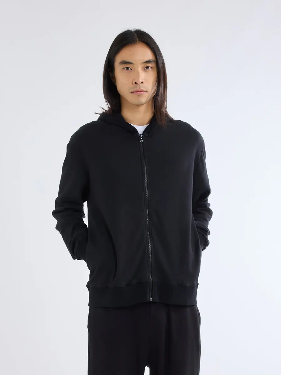 Zipped hoody sweater BLACK