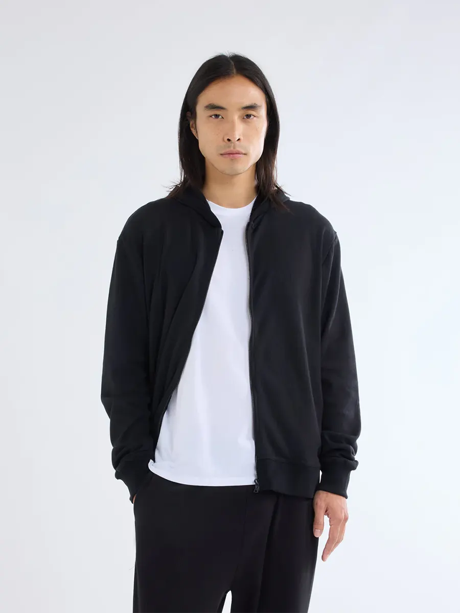 Zipped hoody sweater BLACK