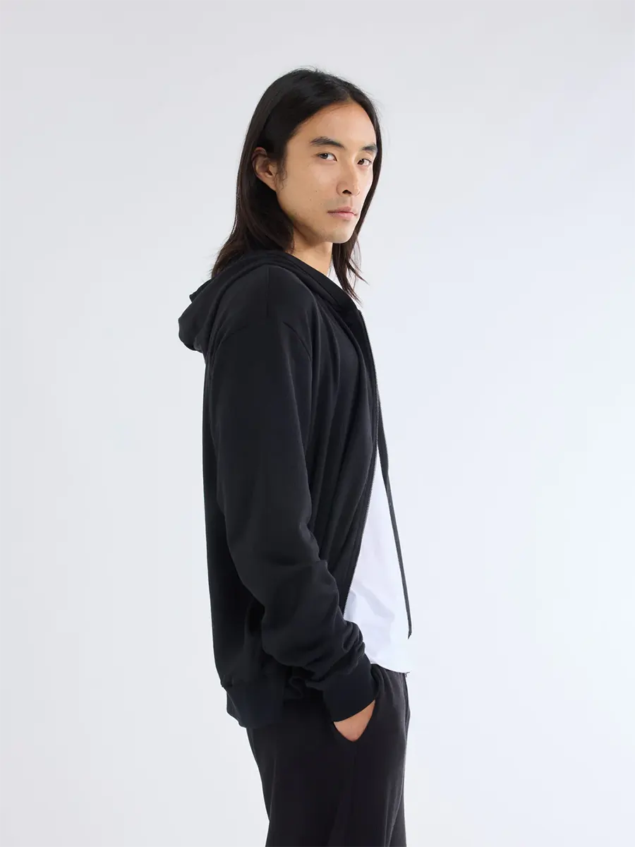 Zipped hoody sweater BLACK