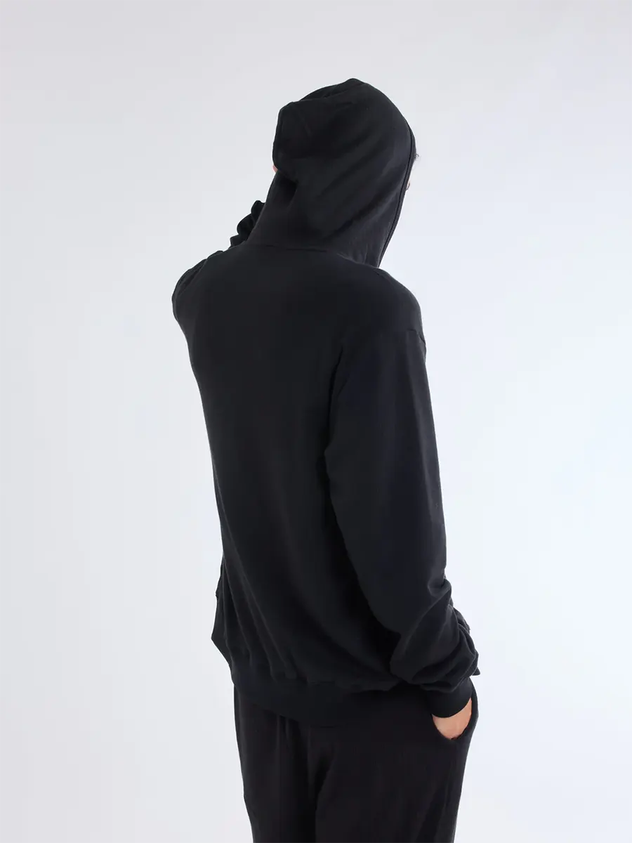 Zipped hoody sweater BLACK